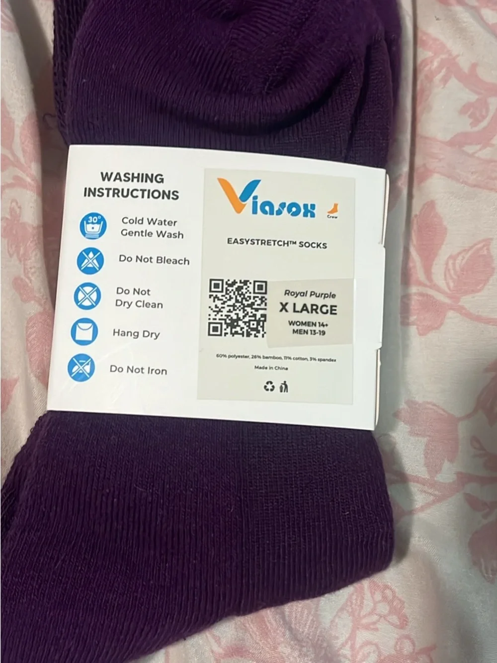 Royal Purple X-Large Easystretch Socks